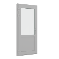 Входная дверь ПВХ BRUSBOX левая внизу сэндвич-панель 3 стекла  (1000*2000*70)