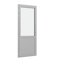 Межкомнатная дверь из алюминиевого профиля одностворчатая левая с глухой вставкой внизу (800*2000)