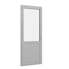 Межкомнатная дверь из алюминиевого профиля одностворчатая левая с глухой вставкой внизу (700*2000)