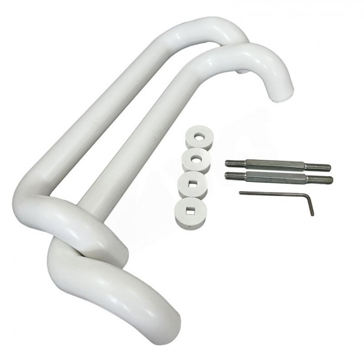 Ручка дверная скоба, белая