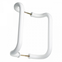 Ручка дверная скоба, белая